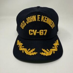 USS John F. Kennedy CV-67 Hat Cap Snap Back Mens One Size Navy Blue CAP-10 USA
